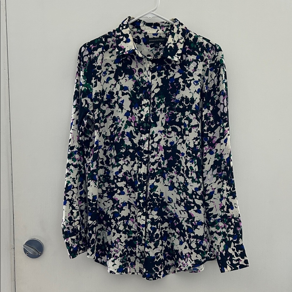 Banana Republic Multicolor Splatter Button Down Shirt